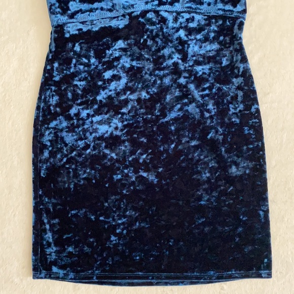 Intimately by Free People | Viper Crushed Velvet Chemise Mini Dress Blue (XS) - Picture 6 of 16